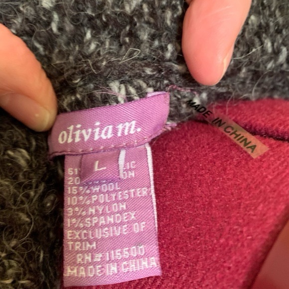 Olivia M long cardigan with knit ruffles and faux fur tuft trim - Picture 11 of 16